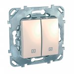 31248 Выключатель для жалюзи нажимной в рамку кремовый Unica MGU5.207.25ZD