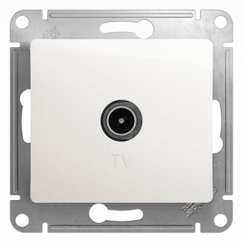 33820 Розетка телевизионная TV одиночная 1DB перламутр в рамку GLOSSA GSL000691