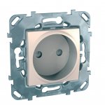 27244 Розетка в рамку без заземления со шторками кремовый Unica MGU5.033.25ZD