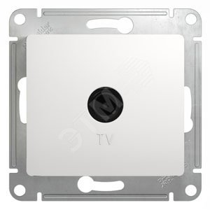 33324 Розетка телевизионная TV одиночная в рамку 1дБ белая GLOSSA GSL000191