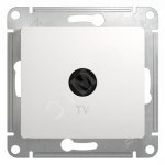 33324 Розетка телевизионная TV одиночная в рамку 1дБ белая GLOSSA GSL000191