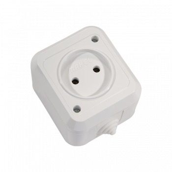 3187 Розетка без заземления белая IP44 Makel 18306