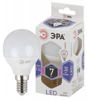 33213 Лампа светодиодная LED P45-7W-860-E14 560 лм холодный ЭРА