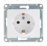 31883 Розетка с заземлением в рамку белая GLOSSA