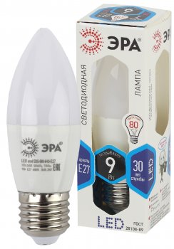 32841 Лампа светодиодная LED B35-9W-840-E27 720 лм холодный ЭРА