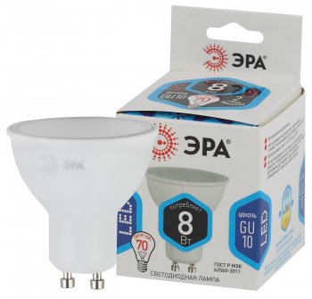 32996 Лампа светодиодная LED MR16-8W-840-GU10 640 лм холодный ЭРА