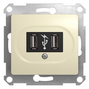29297 Розетка USB в рамку кремовый GLOSSA GSL000232