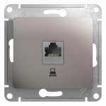 33841 Розетка компьютерная RJ45 категория 5E механизм платина GLOSSA GSL001281K