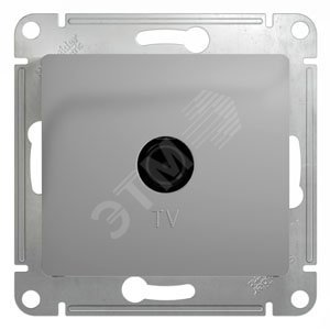 34005 Розетка телевизионная TV проходная в рамку 4дБ алюминий GLOSSA GSL000392