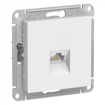 38569 ATLASDESIGN РОЗЕТКА компьютерная RJ45, кат. 6A, механизм, БЕЛЫЙ