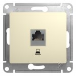 39552 Розетка компьютерная RJ45 категория 5е в рамку бежевая 	GLOSSA