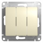 39530 Выключатель трехклавишный в рамку бежевый сх.3 GLOSSA