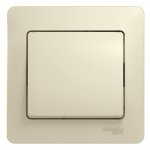 39536 Выключатель одноклавишный, в сборе, схема 1, бежевый GLOSSA