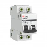 35347 Автоматический выключатель 2P 16А (C) 4, 5кА ВА 47-29 EKF Basic