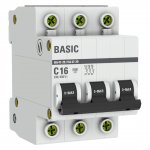 40041 Автоматический выключатель 3P 16А (C) 4, 5кА ВА 47-29 EKF Basic