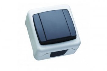 40074 Выключатель одноклавишный проходной IP55 (пружинный зажим) герметичный серый (36064105)