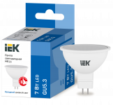 37481 Лампа светодиодная MR16 софит 7Вт 230В 6500К GU5.3 IEK