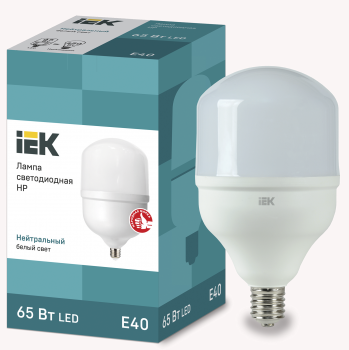 35913 Лампа светодиодная HP 65Вт 230В 4000К E40 IEK