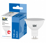 37484 Лампа светодиодная MR16 софит 9Вт 230В 6500К GU5.3 IEK