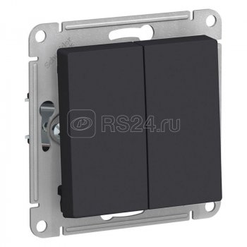 37387 Выключатель двухклавишный ATLASDESIGN схема 5 10АХ механизм карбон SE