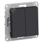 38744 Переключатель двухклавишный ATLASDESIGN схема 6 10АХ механизм карбон SE