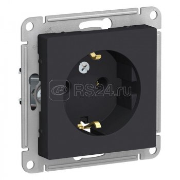 37390 Розетка ATLASDESIGN с заземлением 16А механизм карбон SE