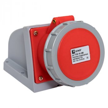 41630 Розетка стационарная наружная 1152 3Р+РЕ+N 16А 380В IP67 EKF PROxima