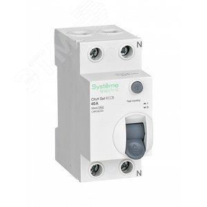 41501 Выключатель дифференциального тока (ВДТ) 40А 2P 30мА Тип-AC 230В City9 Set Systeme Electric