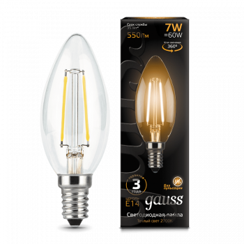 37641 Лампа LED Filament Candle E14 7W 2700К Gauss