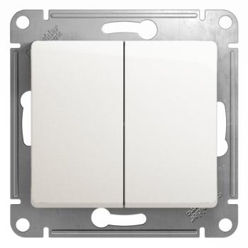 33814 Переключатель проходной 2-кл. СП Glossa 10А IP20 (сх. 6/2) 10AX механизм перламутр SE
