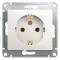 33816 Розетка 1-м СП Glossa 16А IP20 с заземл. механизм перламутр. SE