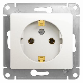 33816 Розетка 1-м СП Glossa 16А IP20 с заземл. механизм перламутр. SE