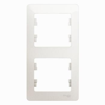 33828 Рамка 2-м Glossa вертикал. перламутр SE