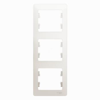 33829 Рамка 3-м Glossa вертикал. перламутр SE