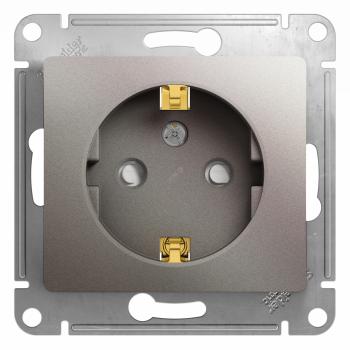 33838 Розетка 1-м СП Glossa 16А IP20 250В с заземл. защ. шторки механизм платина SE