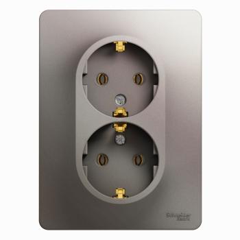 33849 Розетка 2-м СП Glossa 16А IP20 250В с заземл. в сборе платина SE
