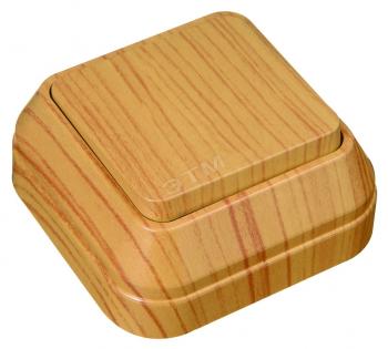 34261 Выключатель одноклавишный наружный проходной дуб Mimoza Makel 45305