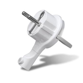 34317 Вилка-невидимка с заземлением белая 16А 250В UNIVersal