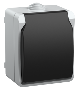 34889 Розетка 1-местная для открытой установки РСб20-3-ФСр с заземляющим контактом ФОРС IP54 IEK