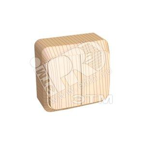 35333 Выключатель 2-кл. ОП Этюд Дача 10А IP20 сосна SE