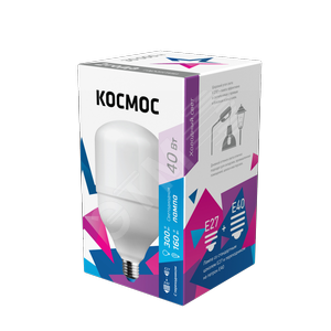 35478 Лампа светодиодная высокомощная HWLED 40Вт 220В E27 6500К Космос LksmHWLED40WE2765