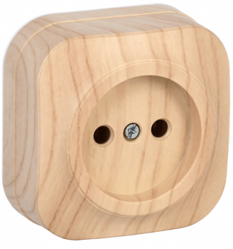 41303 Розетка одноместная для открытой установки РС20-2-ХС без заземления 10А GLORY сосна IEK