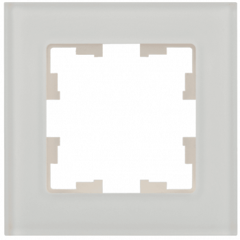 41317 BRITE Рамка 1-местная РУ-1-2-Бр стекло белый матовый IEK