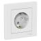43239 Розетка 1-м СП AtlasDesign 16А IP20 с заземл. защ. шторки в сборе белый SE