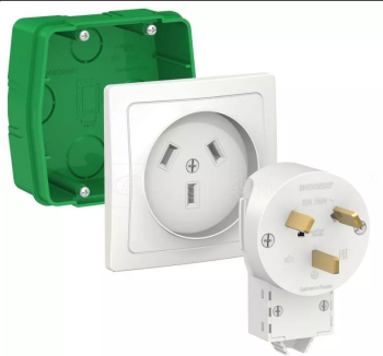 38739 Комплект силовой СП Blanca 32А 250В (монтажная коробка + розетка + вилка) бел. SE