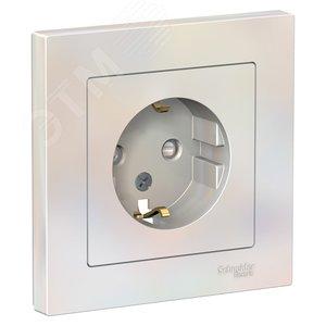42577 Розетка 1-м СП AtlasDesign 16А IP20 с заземл. защ. шторки в сборе жемчуж. SE