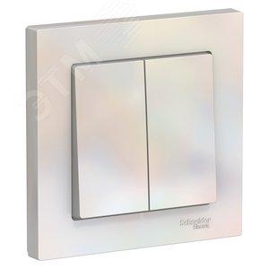 42579 Выключатель 2-кл. СП AtlasDesign 10А IP20 (сх. 5) 10AX в сборе жемчуж. SE