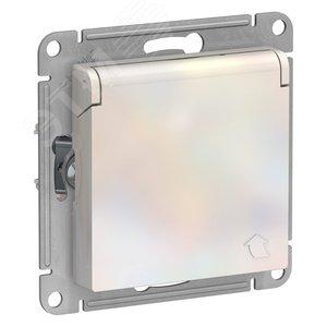 42583 Розетка 1-м СП AtlasDesign 16А IP20 с заземл. защ. шторки с крышкой механизм жемчуж. SE