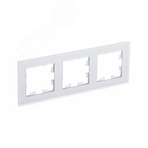 41780 Рамка 3-м AtlasDesign Nature матов. стекло бел. SE
