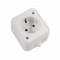 0157 Розетка с заземлением белая в сборе брызгозащищенная IP44 Makel 18308